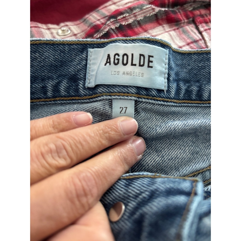 AGOLDE Los Angeles High Rise Straight Leg Jeans Medium Wash Size 27 Button Fly